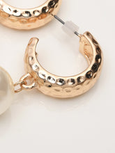 Load image into Gallery viewer, Pearl Hoop Earrings
