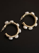 Load image into Gallery viewer, Pearl Hoop Earrings
