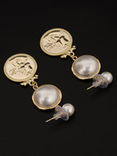 Load image into Gallery viewer, Pearl Coin Earrings
