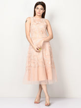 Load image into Gallery viewer, Embellished Net Dress - Light Peach
