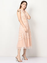 Load image into Gallery viewer, Embellished Net Dress - Light Peach
