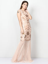 Load image into Gallery viewer, Embellished Net Dress - Light Peach
