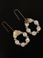 Load image into Gallery viewer, Pearl Finished Hoops

